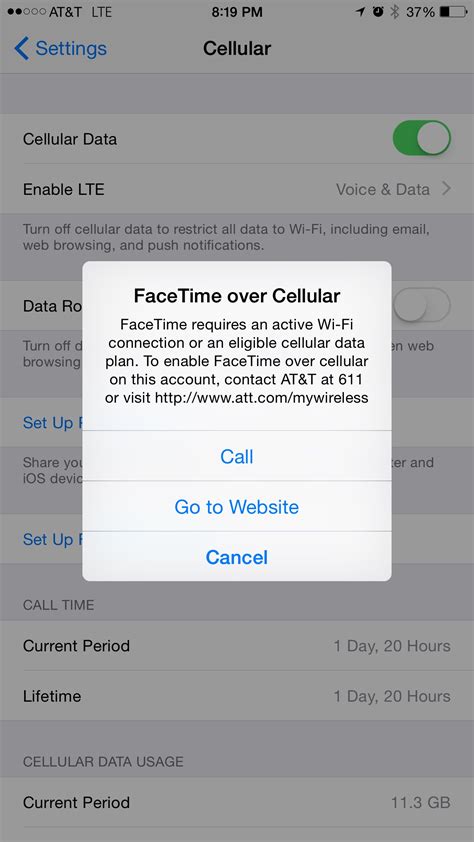 does facetime use cellular minutes.